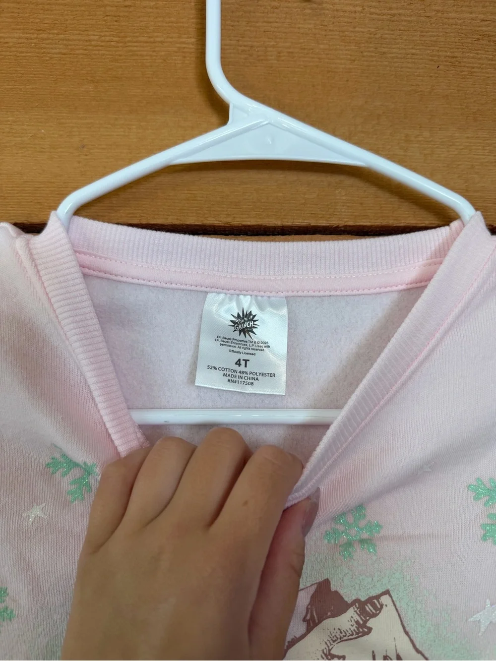 Gymboree Pink Long-Sleeve Holiday Sled Graphic Tee